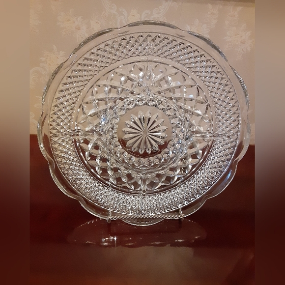 Anchor Hocking Wexford Clear Glass 5 Part Relish Dish - Picture 2 of 3